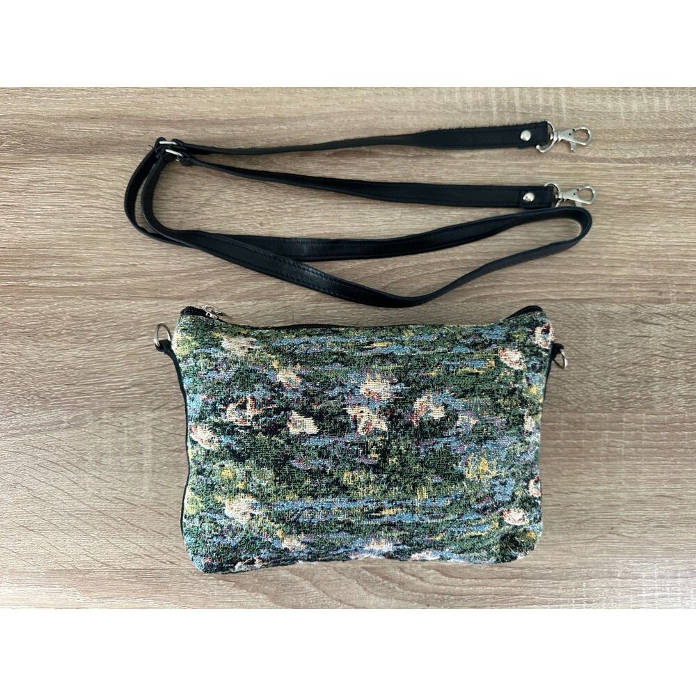 Floral Tapestry Crossbody Bag Scenic Garden Landscape Purse Convertible Clutch